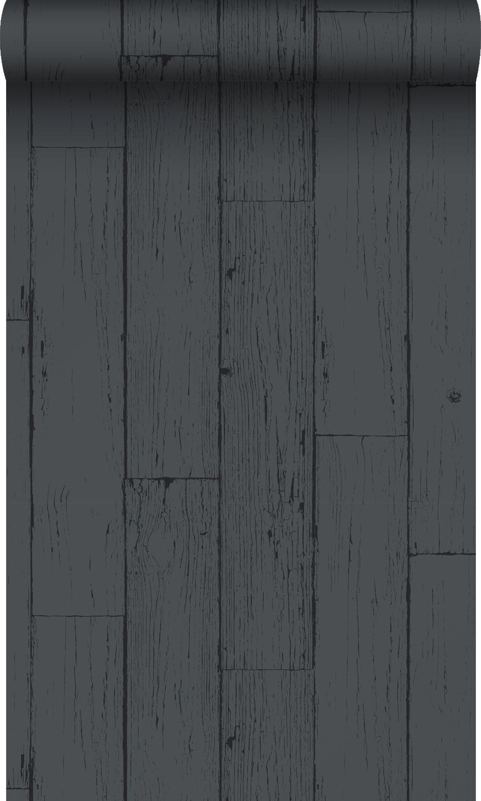 TAPETE Holz-optik 53 cm x 10.05 m - Schwarz, Papier (53/1000cm) - Origin Wallcoverings