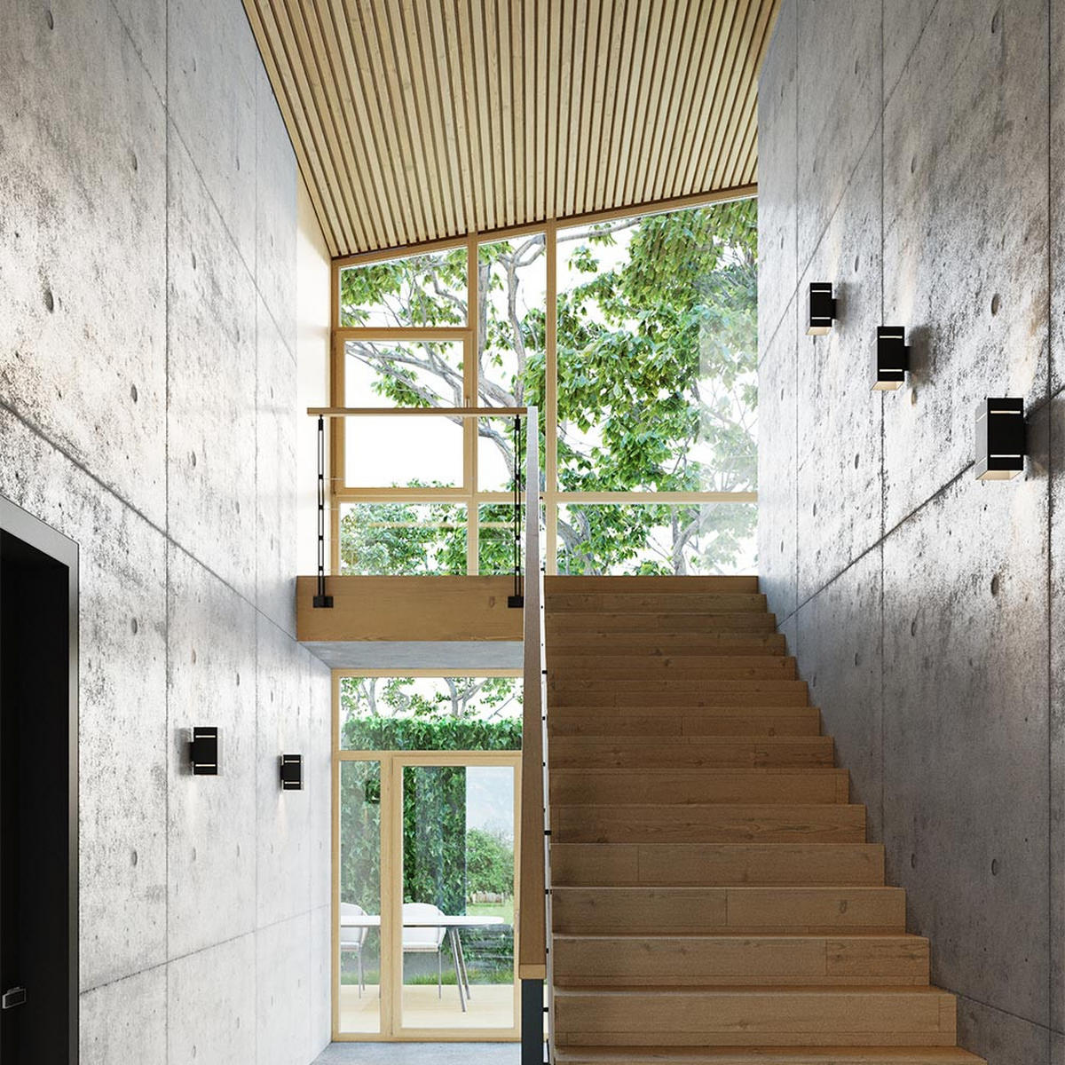 WANDELEUCHTE Aluminium Schwarz BLOCCO - Schwarz, Metall (10/20/12cm)