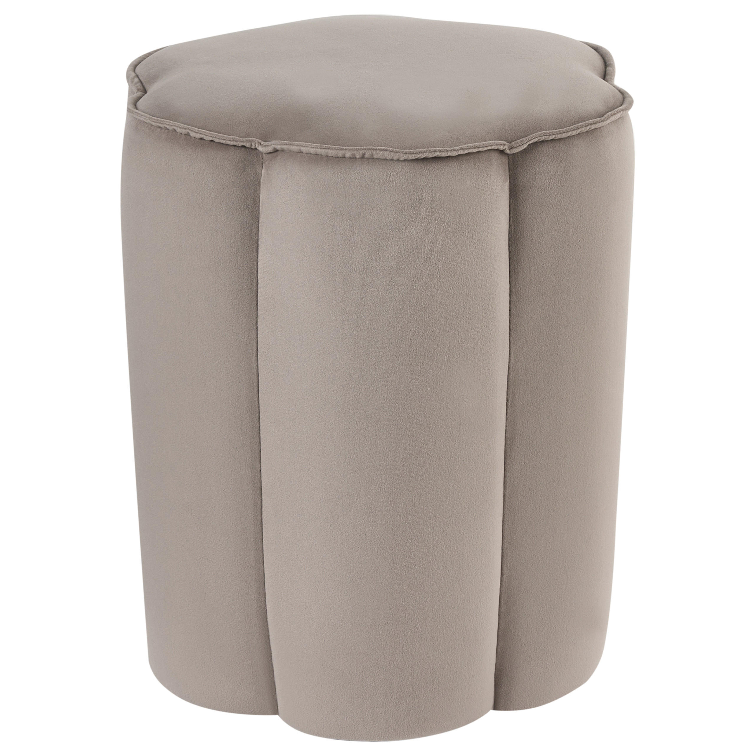 POUF Taupe Tappen - Taupe, Textil (39/45/39cm) - Beliani