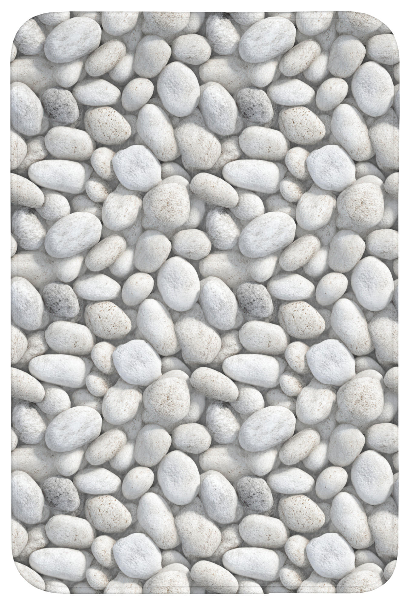 BADEMATTE Steine - Grau - Oval 60x90 cm - Hellgrau, Kunststoff/Textil (60/90cm) - OnlyWow