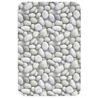 KOUPELNOVÁ PŘEDLOŽKA Kameny - šedé - oválné 60x90 cm - světle šedá, textil/plast (60/90cm) - OnlyWow