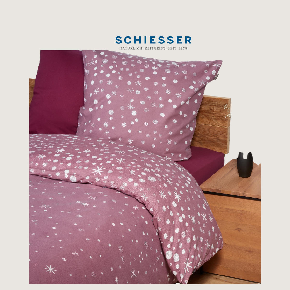 BETTWÄSCHESET Runa - Feinbiber - 2-teilig - 155 x 220 cm - Rosa - Rosa, Textil (155/220cm) - SCHIESSER
