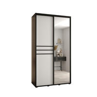 SCHWEBETÜRENSCHRANK 235,2/130/60 2-türig - Schwarz/Weiß, Holz/Metall (130/235/60cm) - Abiks Möbel