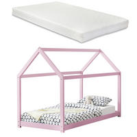 HAUSBETT Netstal mit Matratze - Rosa, Holz/Textil (90/200cm) - [en.casa]