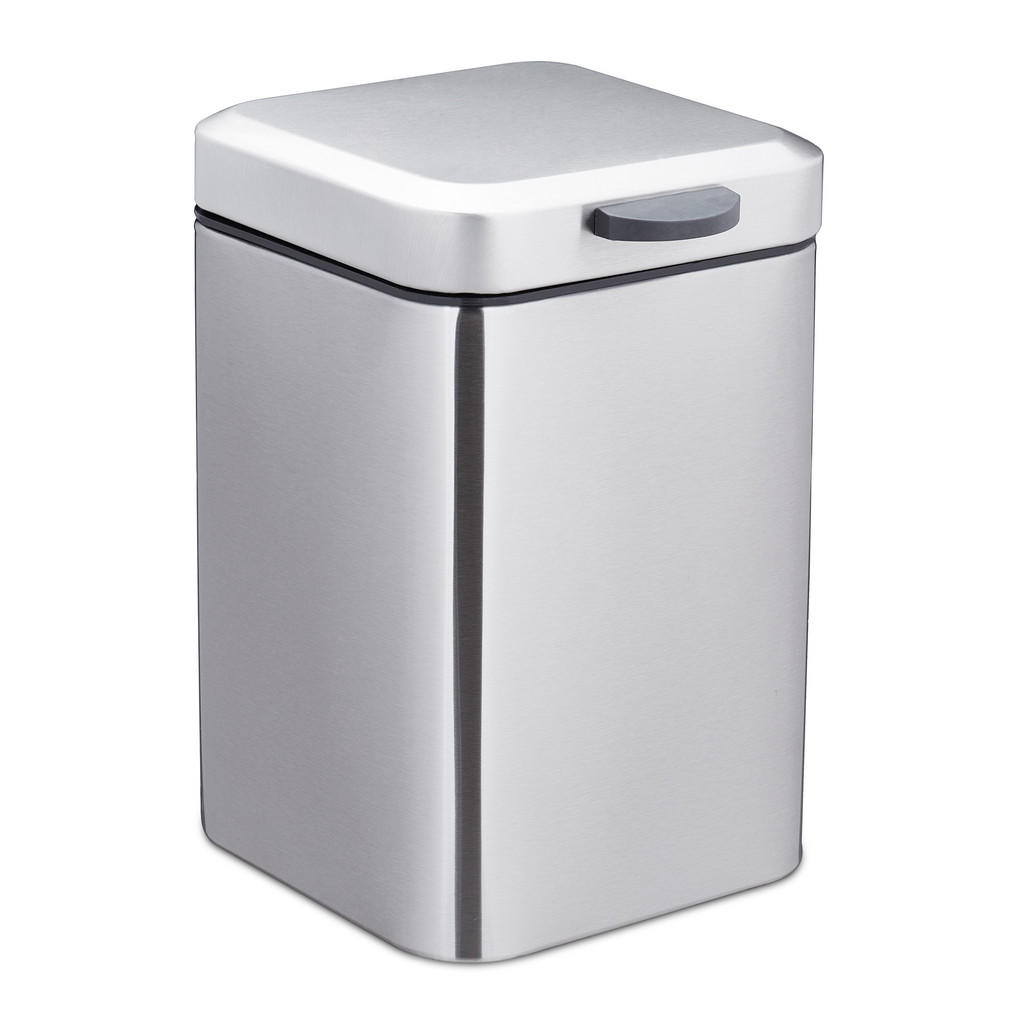 PUBELĂ argintiu negru montare pe perete 3 l inox