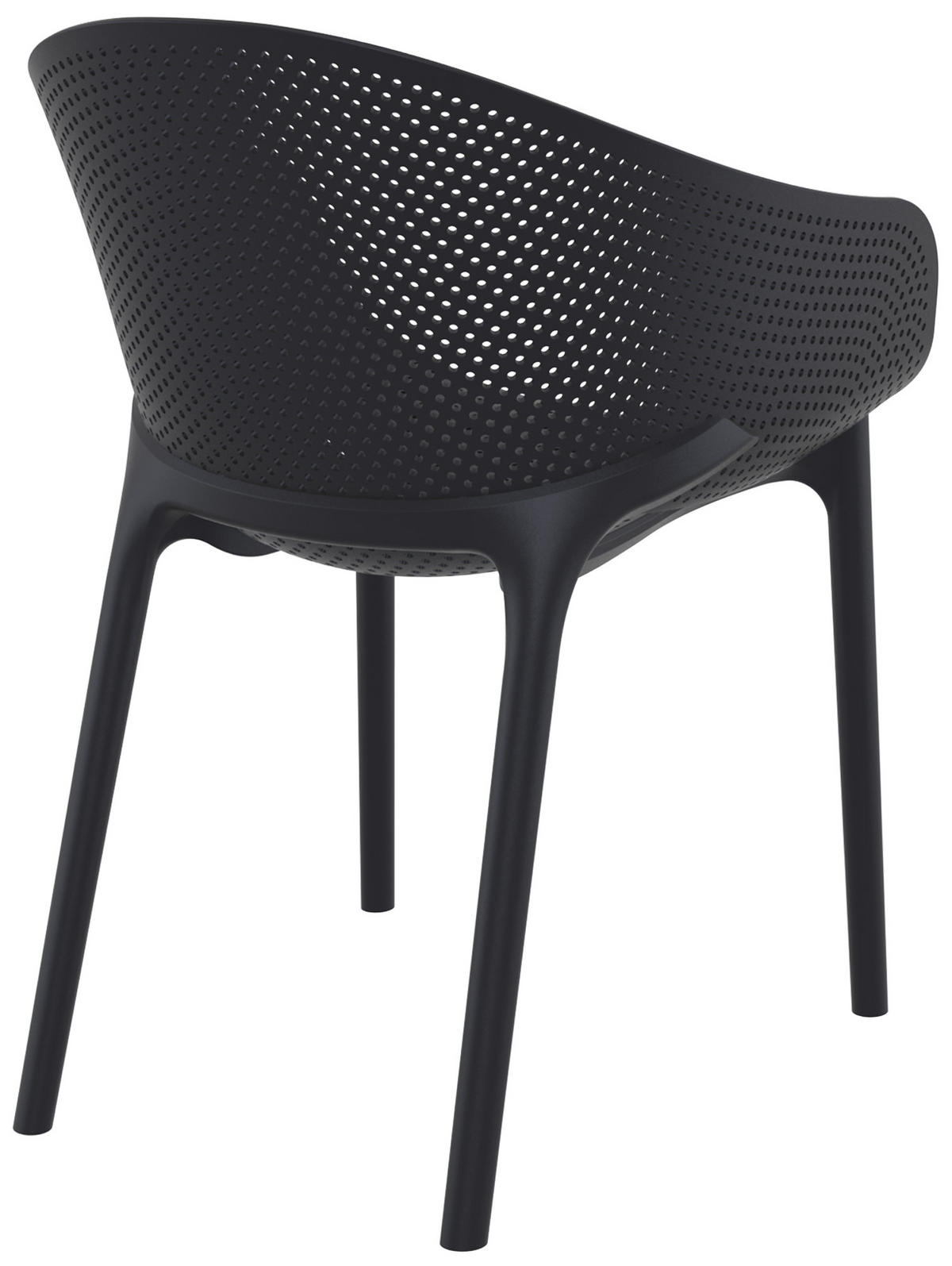 GARTENSTUHL Kunststoff Schwarz - Schwarz, Kunststoff (54/81/50cm) - CLP