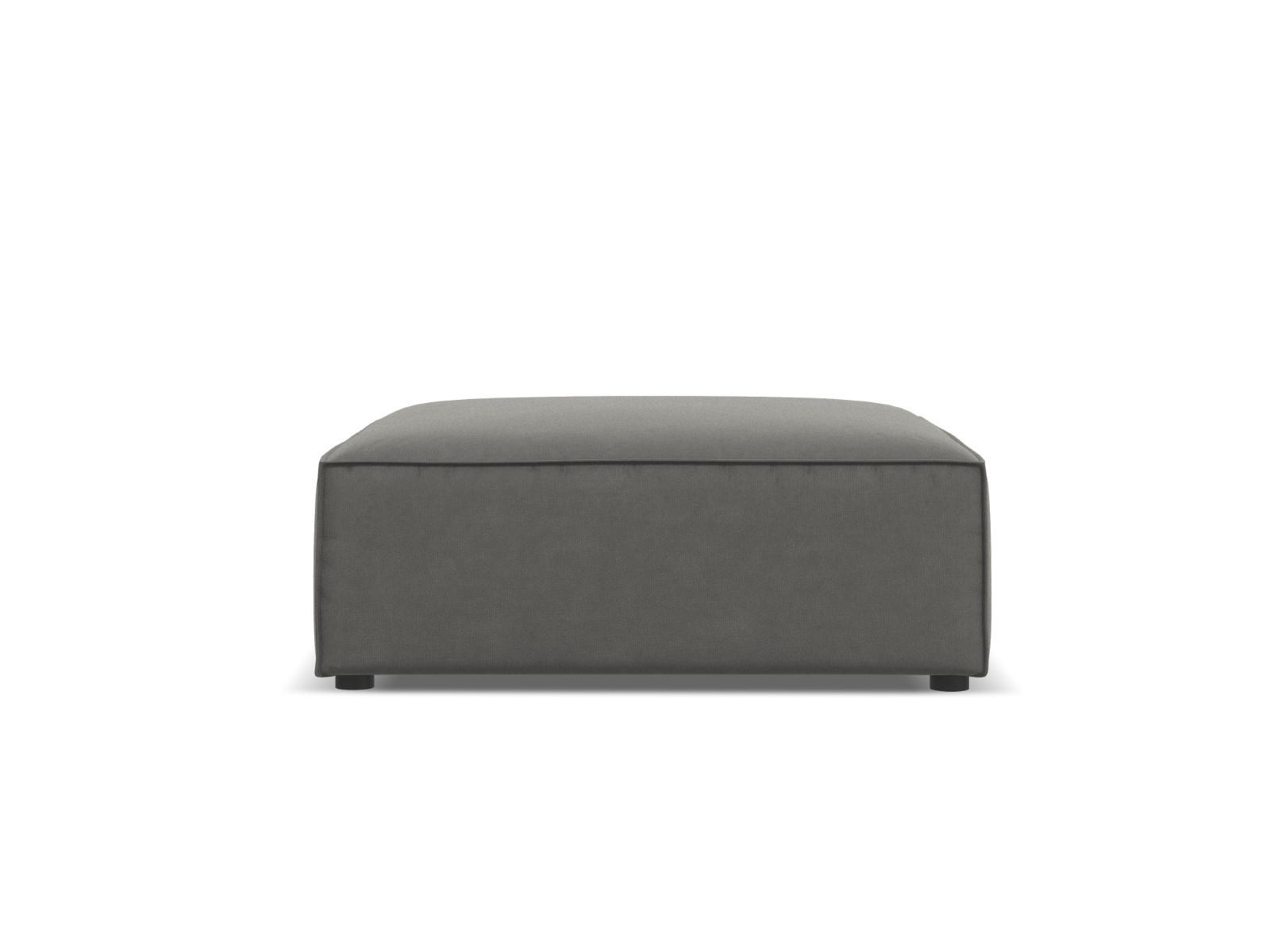 POUF Jodie aus Samt hellgrau - Hellgrau, Textil (80/40/102cm) - Micadoni