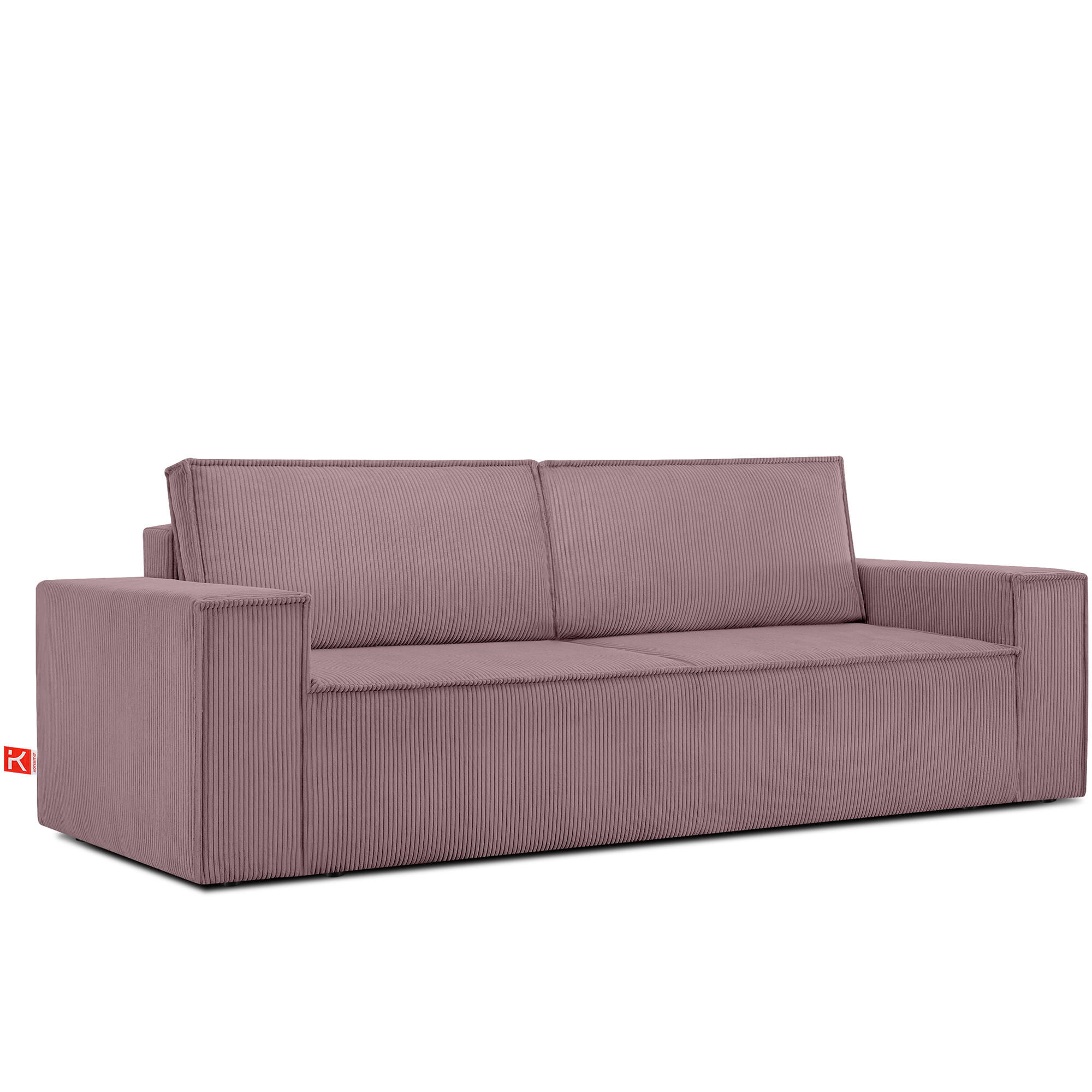 3-SITZER-SCHLAFSOFA NAPI in Pet Friendly Cord-Stoff, hellviolett - Violett/Schwarz, Textil (244/89/101cm) - KONSIMO®