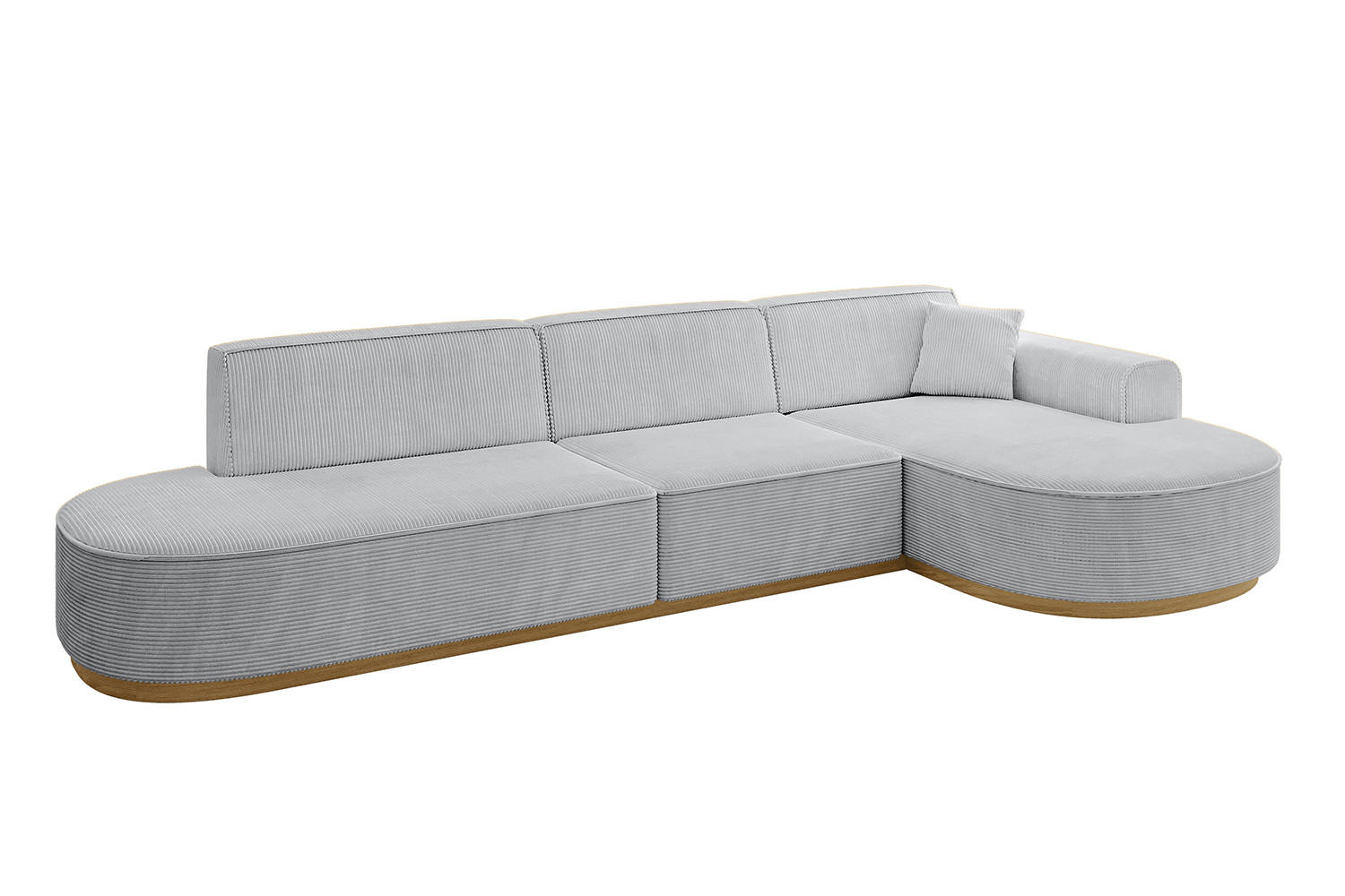 ECKSOFA Ottomane Rechts MARI-L2-v2 - 328x171x83 cm Grau Cord - Grau, Holzwerkstoff/Textil (171/328cm) - ALTDECOR