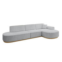 ECKSOFA Ottomane Rechts MARI-L2-v2 - 328x171x83 cm Grau Cord - Grau, Holzwerkstoff/Textil (171/328cm) - ALTDECOR
