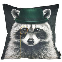 KISSENHÜLLE WASCHBÄR BILL Hut - Dunkelgrau, Textil (45/45cm) - Yve! decoration