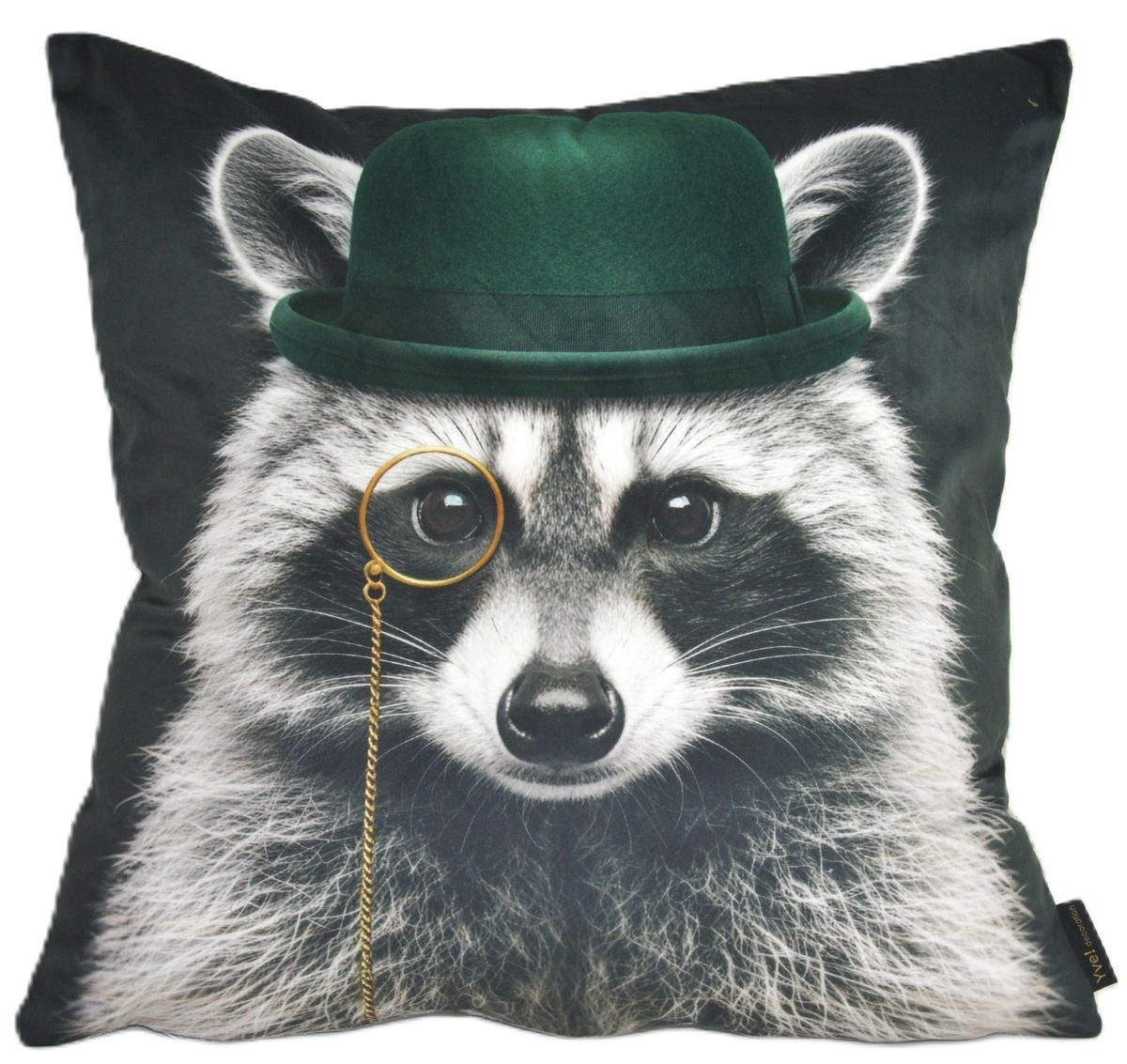 KISSENHÜLLE WASCHBÄR BILL Hut - Dunkelgrau, Textil (45/45cm) - Yve! decoration