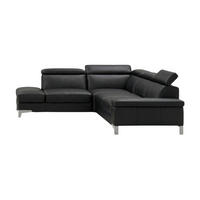 ECKSOFA Talisman Echtleder Schwarz - Schwarz, Leder/Metall (224/271cm)