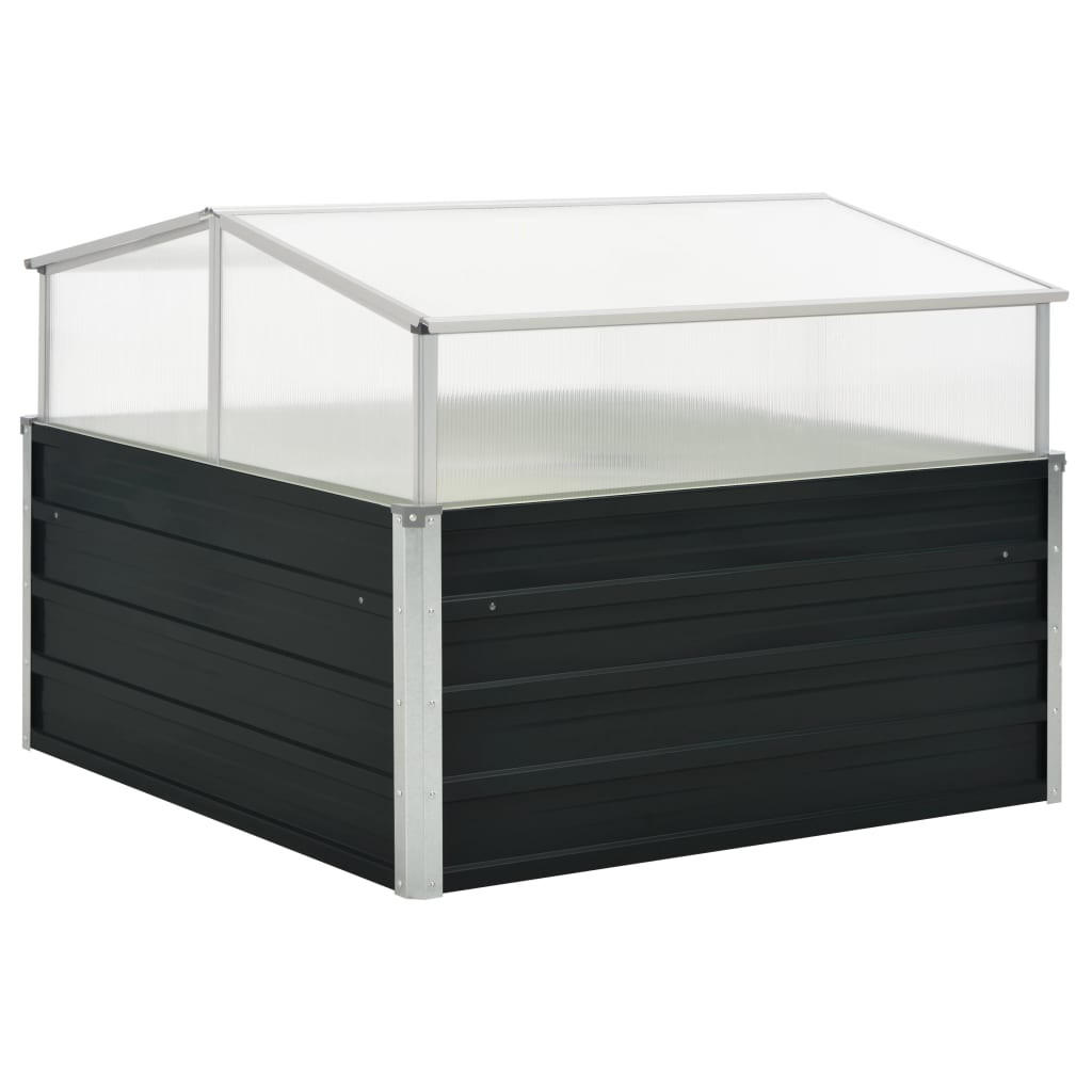GEWÄCHSHAUS Anthrazit 100x100x77 cm Verzinkter Stahl - Anthrazit, Metall (100/77/100cm)