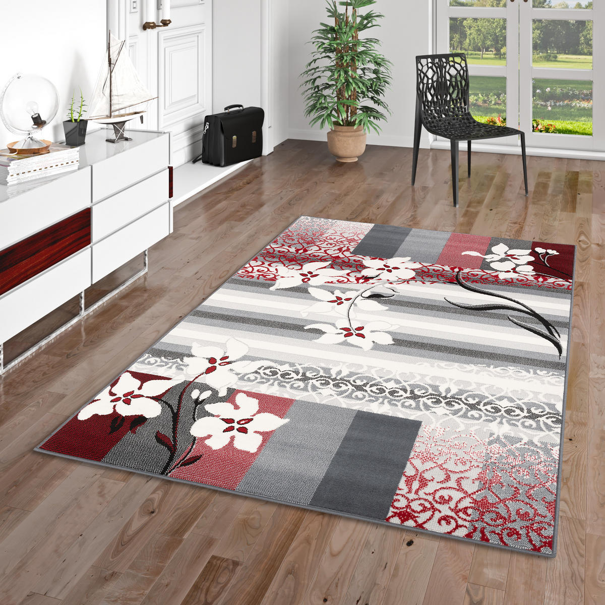 MODERN DESIGNER VELOURS TEPPICH SAMBA - Anthrazit, Textil (120/170cm) - Pergamon