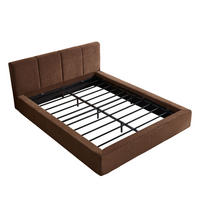 POLSTERBETT 140/200 cm mit gepolstertem Kopfteil, DE-41938, in Braun - Braun, Metall (140/200cm) - ComfortXL