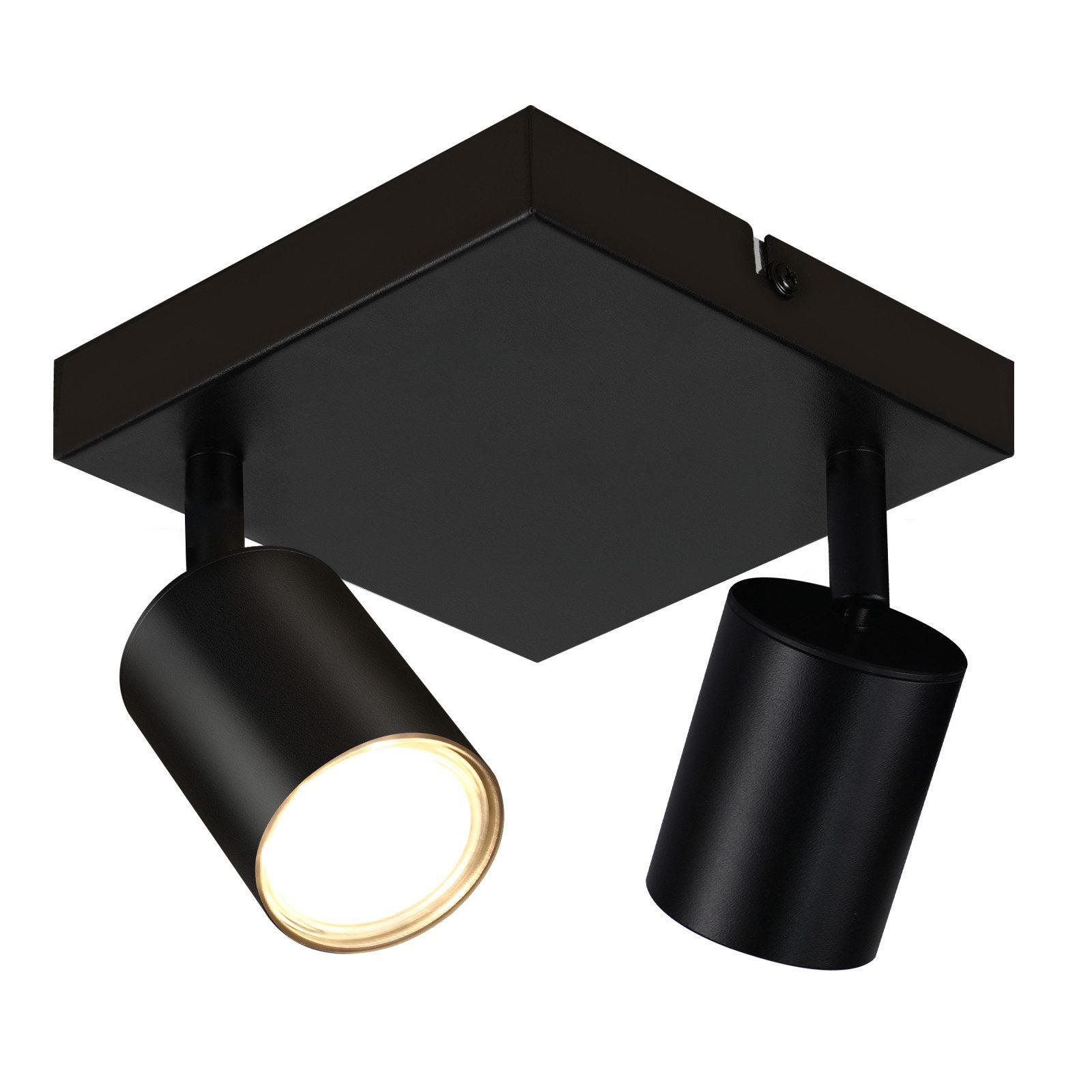 STRAHLER Einfallsreich 2-flammig 15/15/14.4 cm - Schwarz, Metall (15/15/14.4cm) - ZMH