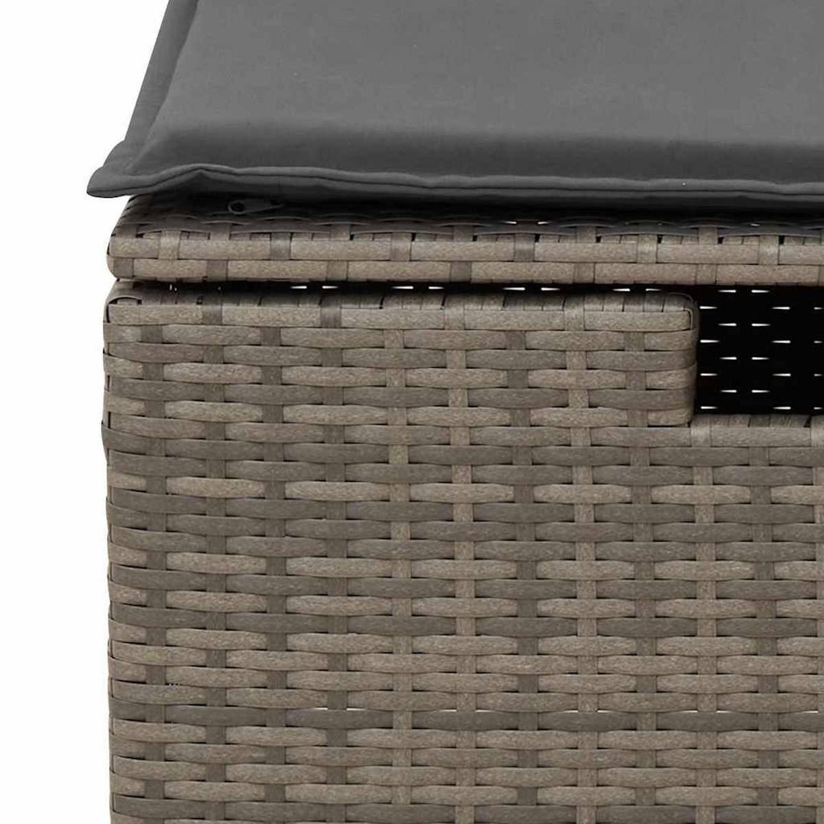 GARTEN-SOFAGARNITUR 4-TLG. Mit Kissen Grau Poly Rattan - Grau, Kunststoff - vidaXL