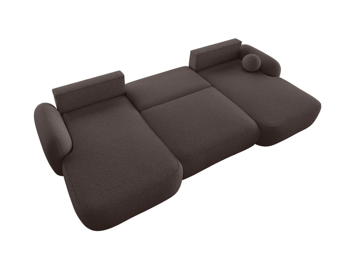 WOHNLANDSCHAFT MOLLY U TERRA FROTTE 29 mit Schlaffunktion - Braun, Textil (366/94/175cm) - Bedante