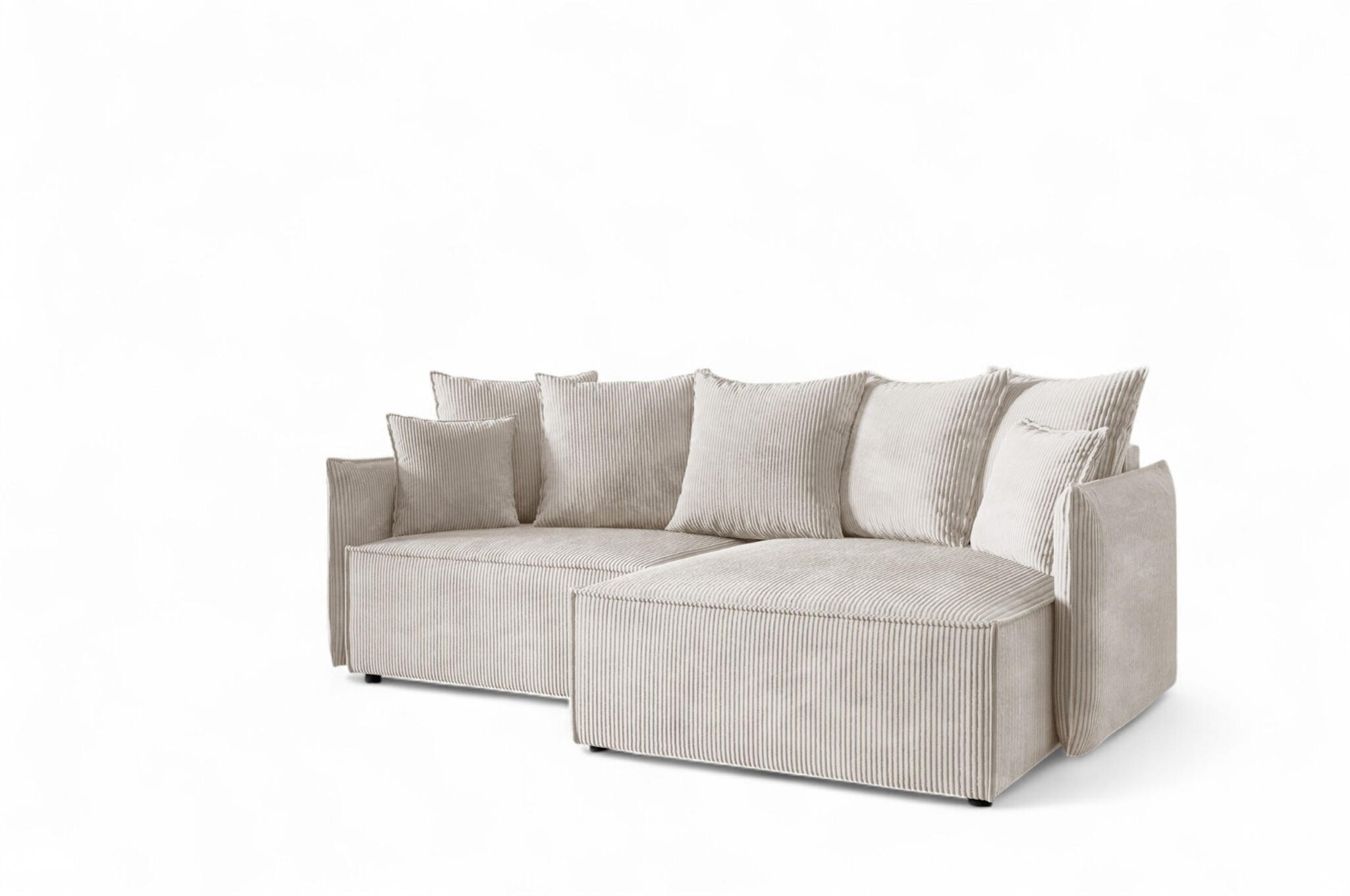ECKSOFA Minea Mit Schlaffunktion - Weiß, Holzwerkstoff/Textil (221/153cm) - Fun Möbel