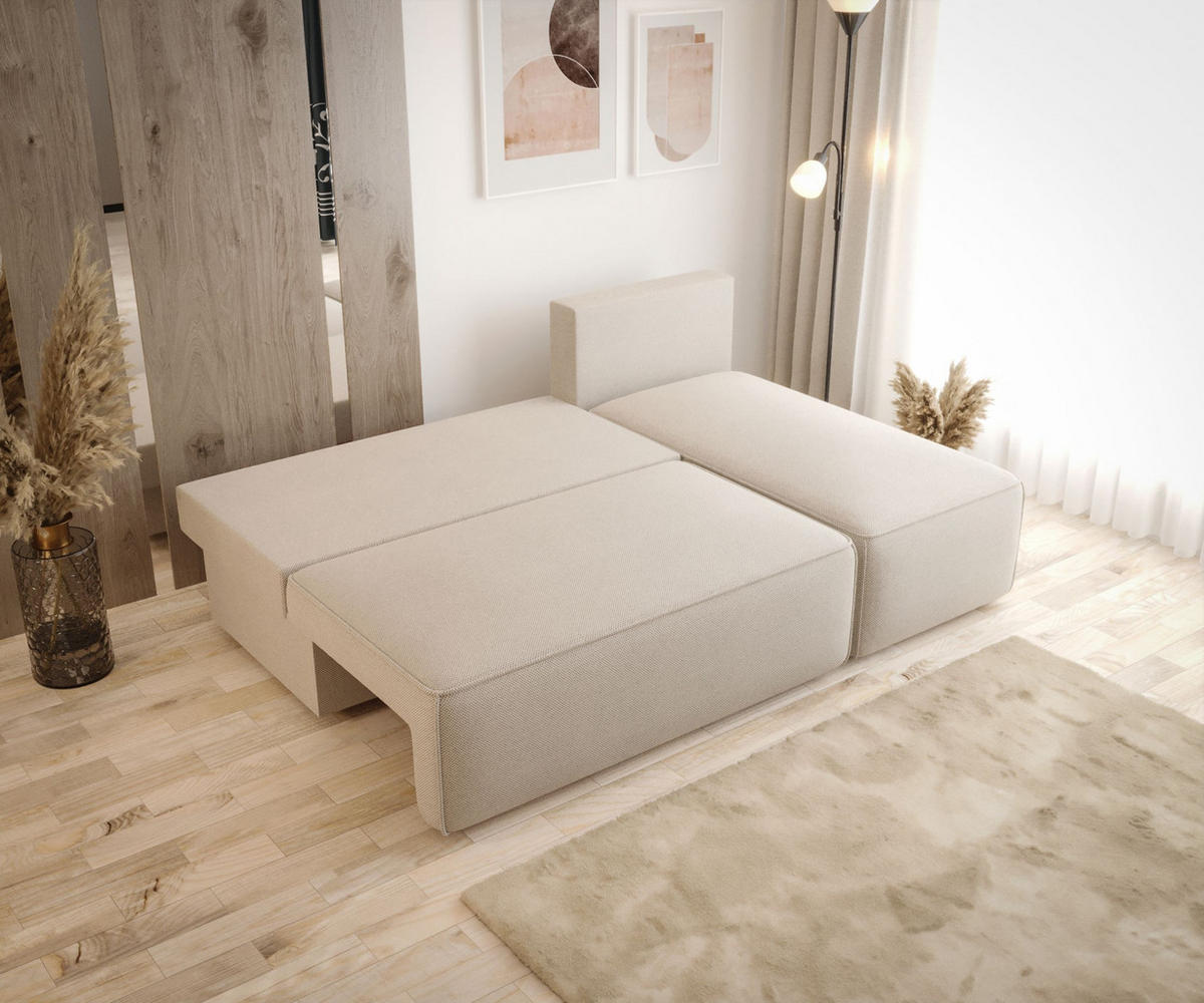 ECKSOFA mit Schlaffunktion SAVIO MINI Curio 99 Rechts - Schwarz, Textil (200/140cm) - Bedante