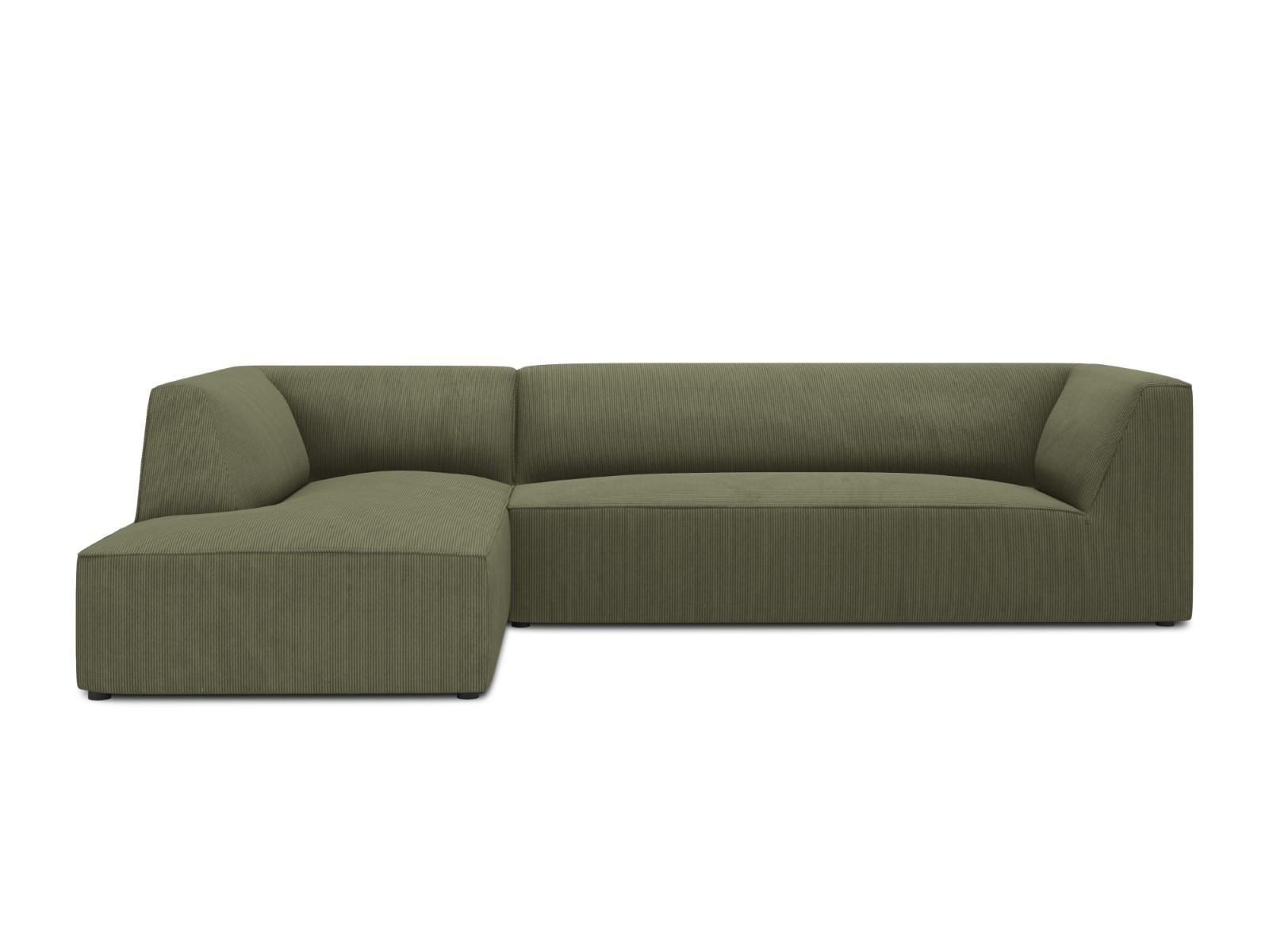 ECKSOFA links Ruby aus Cord grün 4 Sitzplätze - Grün, Textil (180/273cm) - Micadoni