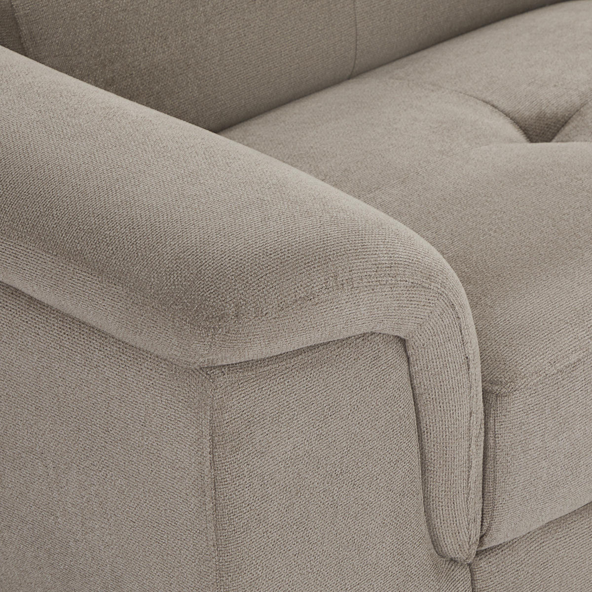 ECKSOFA Webstoff Beige - Beige/Schwarz, Textil/Metall (290/95cm) - Furnhouse