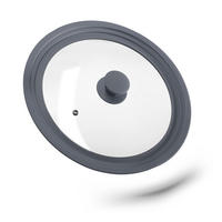 TOPFDECKEL - Grau, Glas/Kunststoff (31.5/31.5/5cm) - Relaxdays