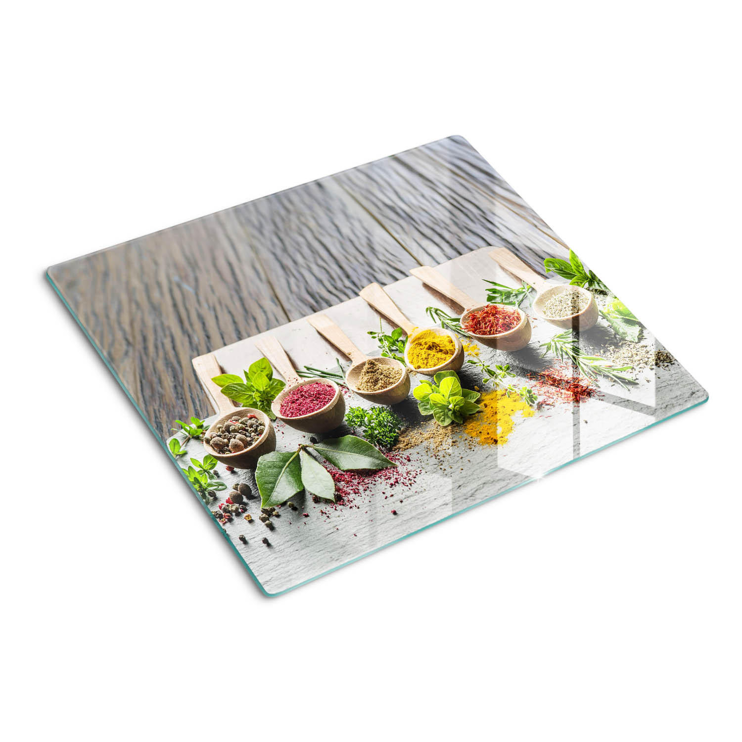 GLASPLATTE 60x52 cm Bunte Gewürze - Multicolor, Glas (60/0.4/52cm) - TULUP