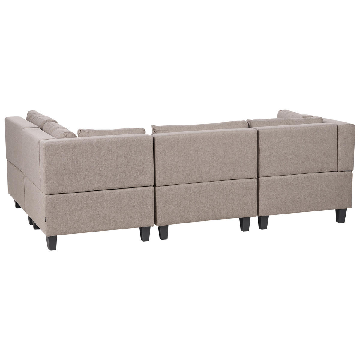 COLȚAR modul cu 4 locuri pe partea stângă maro textil cu otomană Unstad - maro/negru, material textil (228/152cm) - Beliani