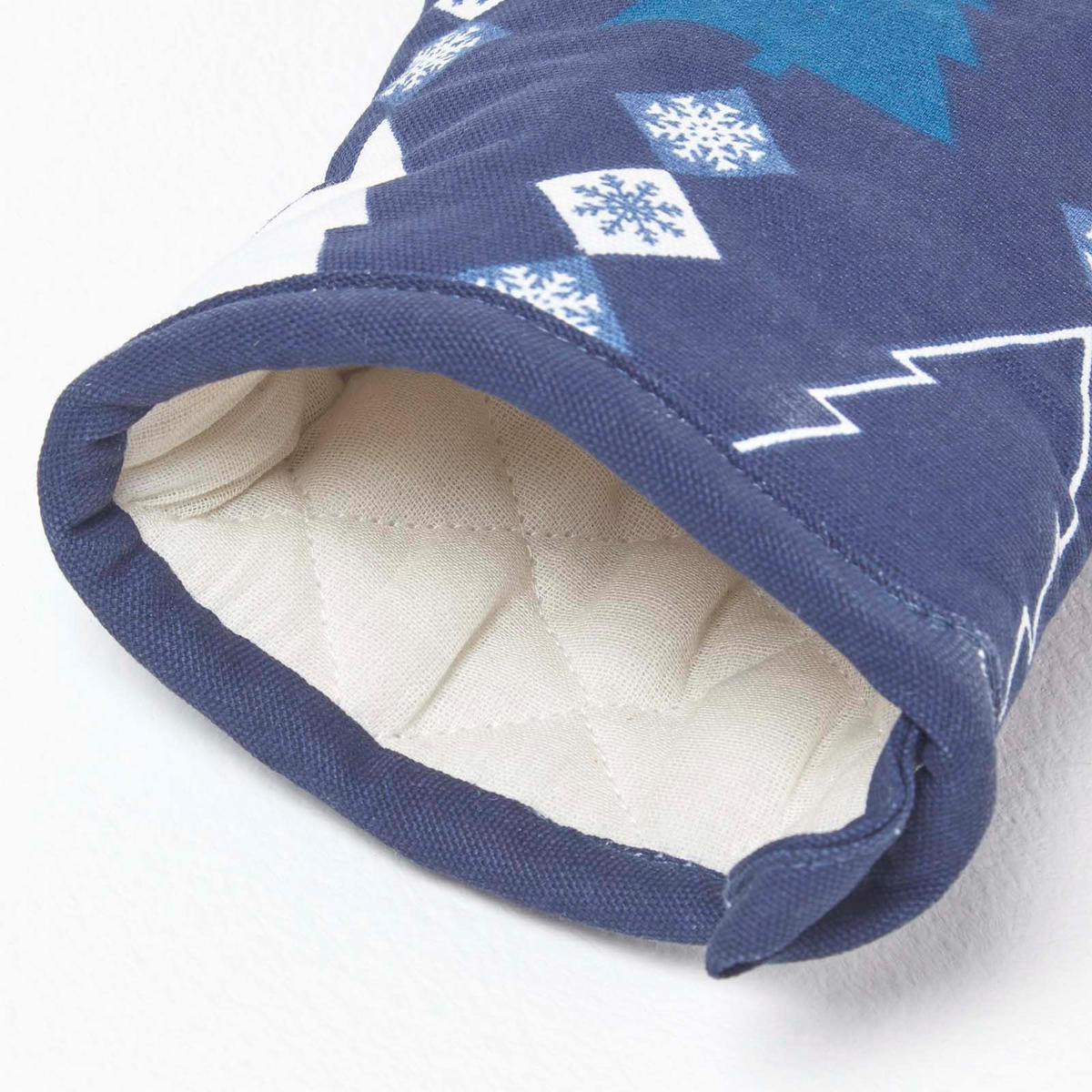 WEIHNACHTS-OFENHANDSCHUH Winterland, 18/32 cm - Blau, Textil (18/32cm) - Homescapes