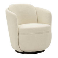 SESSEL Torino Swivel, cremefarben, Polyester, Eisen und Sperrholz, 70 x 72 x 75 cm - Creme, Holzwerkstoff/Kunststoff (70/75/72cm) - Mauro Ferretti