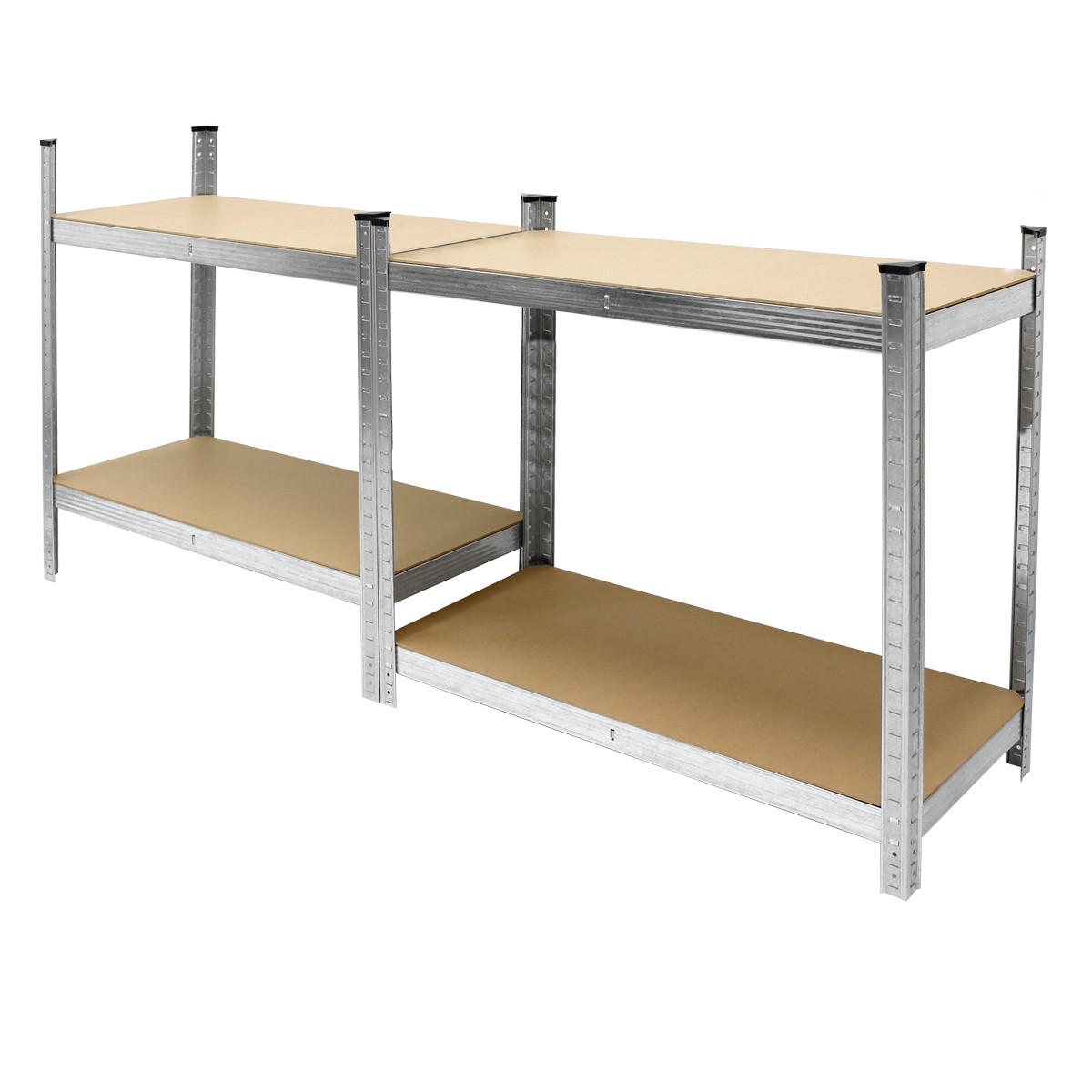 LAGERREGAL 2er Set - Silberfarben, Metall (40/160/80cm) - ECD-Germany