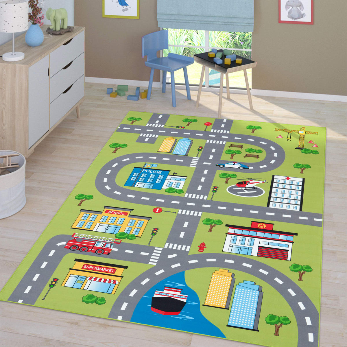 KINDERTEPPICH Grün 200 x 200 cm - Grün, Kunststoff (200/200cm) - TT Home