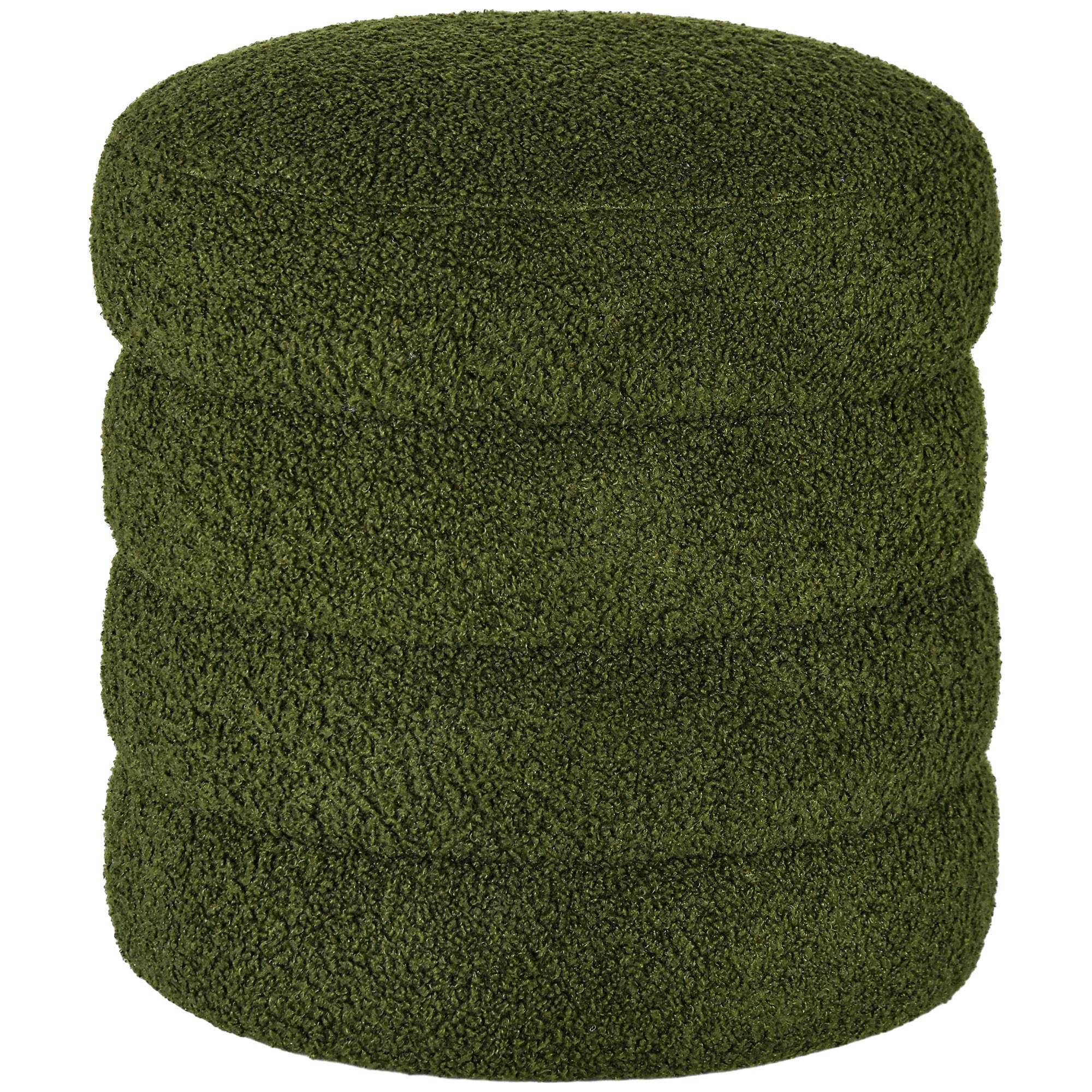 SITZHOCKER, Fußhocker, Runder Polsterhocker, Fußstütze mit Sitzkissen - Naturfarben/Grün, Holz/Textil (40/45/40cm) - HOMCOM