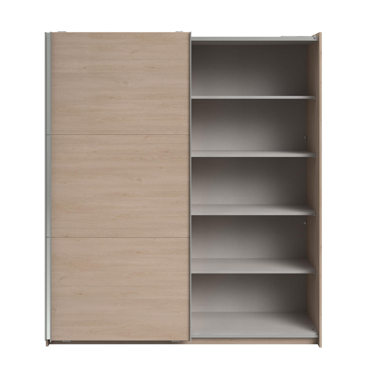 KLEIDERSCHRANK Swing 8 in Eiche Jackson von Parisot – Schwebetürenschrank 2 türig ohne Schubkasteneinsatz - Braun, Holzwerkstoff (80/200/120cm)
