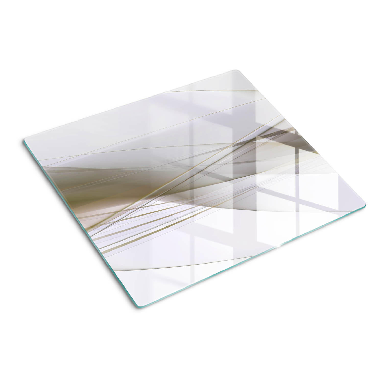 GLASPLATTE 60x52 cm Abstraktion - Blau/Beige, Glas (60/0.4/52cm) - TULUP