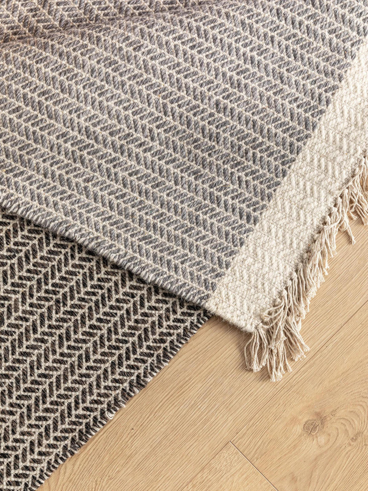 WOLLTEPPICH Kim Grau 120x170 cm - Grau, Textil (120/170cm) - benuta Pure