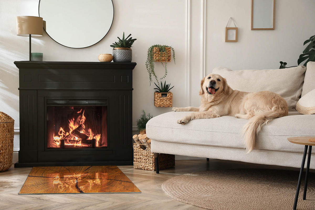 GLASPLATTE für Kamin 80x60 cm Orange - Orange, Glas (80/60/0.4cm) - ArtPrintCave