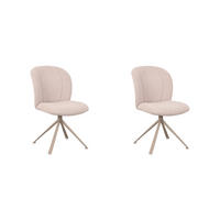 ESSZIMMERSTUHL Kimo Beige 54/50/87 cm 2er-Set - Creme, Textil (50/87/54cm) - LABEL51