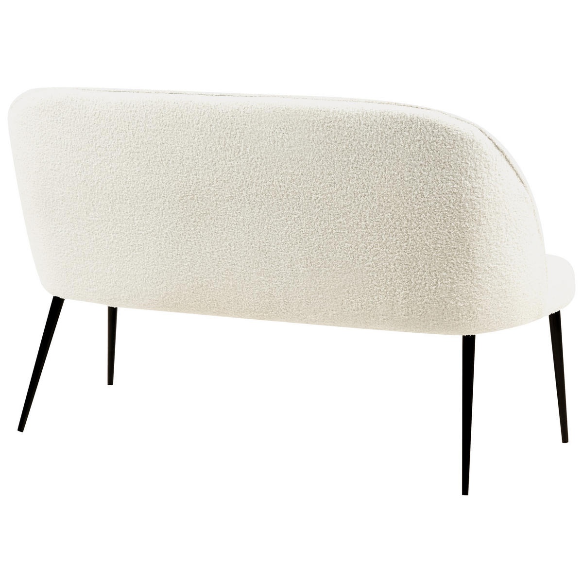 2-SITZER-KÜCHENSOFA Bouclé hellbeige Osby - Beige/Schwarz, Textil (130/85/49cm) - Beliani