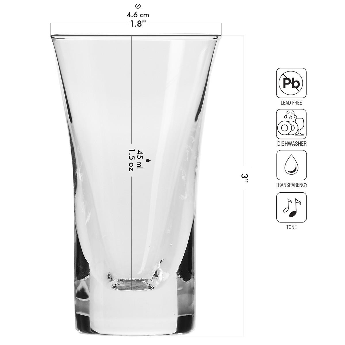 SCHNAPSGLÄSER Shot, 6er-Set, 45 ml - Transparent, Glas (0.04L) - Krosno Glass