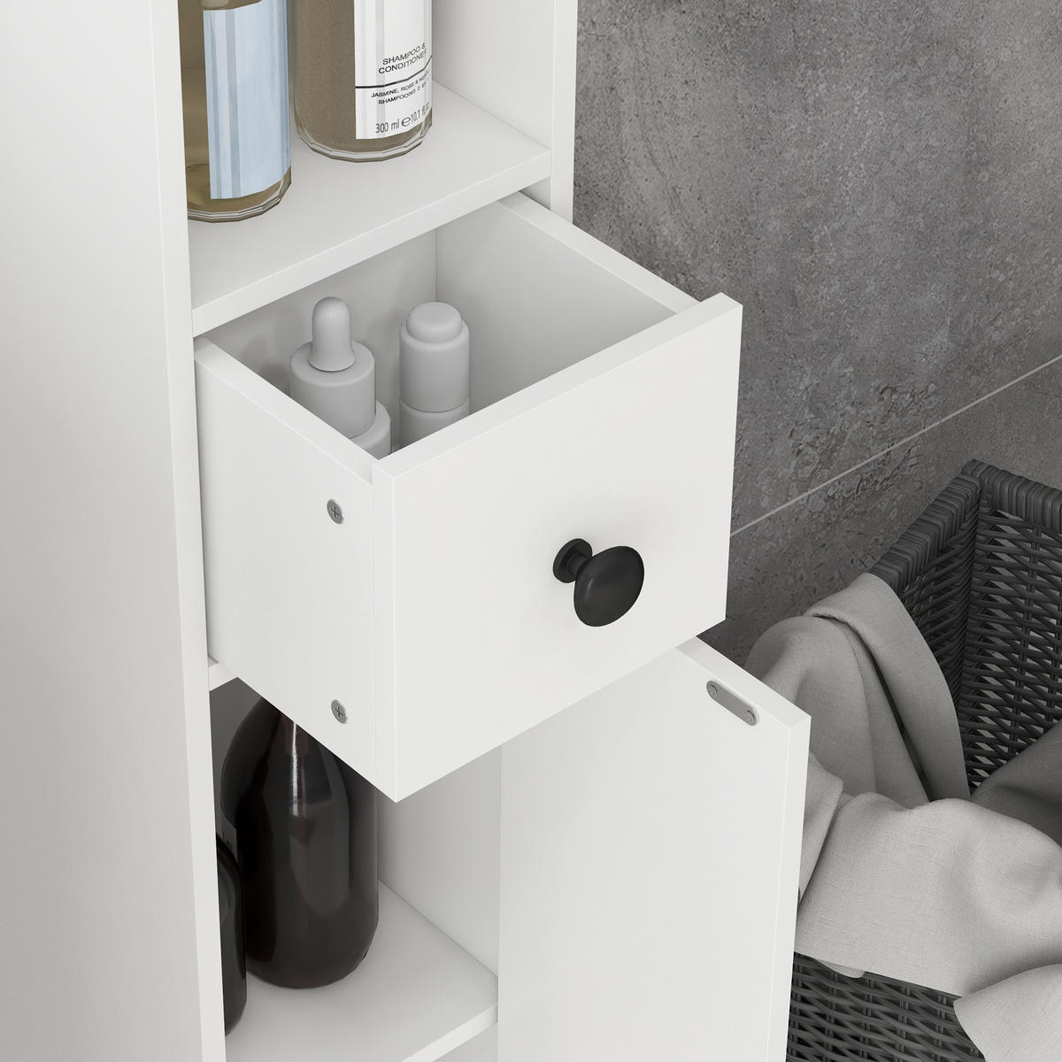 HOCHSCHRANK DE-12389 20/20/180 cm Weiß - Weiß, Holzwerkstoff (20/180/20cm) - ComfortXL