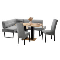 ECKBANKGRUPPE Modern Doralyn 1 für 7 Personen Microfaser Schwarz/Grau - Schwarz/Grau, Kunststoff (155/85/195cm) - 58aufmkessel