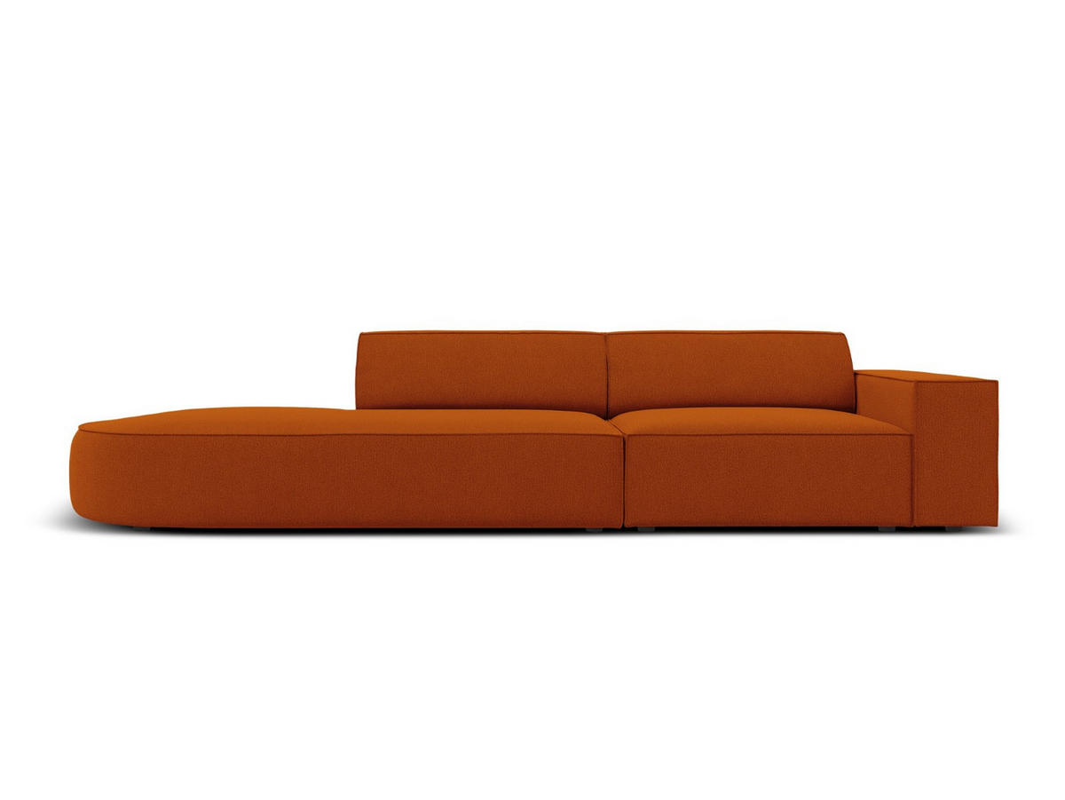 LINKES-SOFA Jodie aus strukturiertem Stoff terrakotta 3 Sitzplätze - Terra cotta, Textil (102/70/262cm) - Micadoni