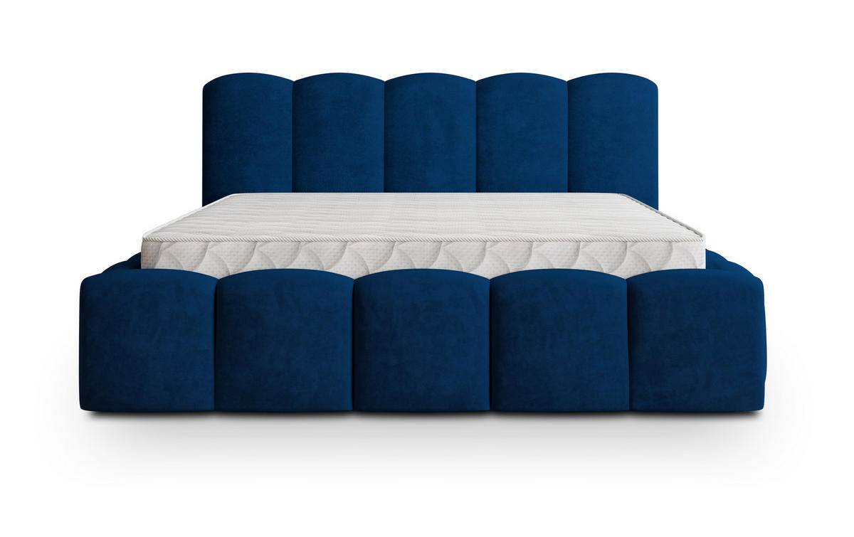 POLSTERBETT FALINA K 200x200 cm mit Bettkästen - Blau - Blau, Holz/Textil - MASSENO