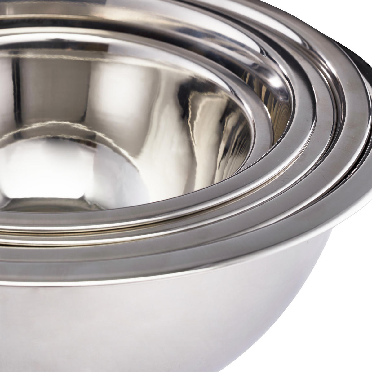 SÚPRAVA miešacích misiek - strieborná, kov - Relaxdays