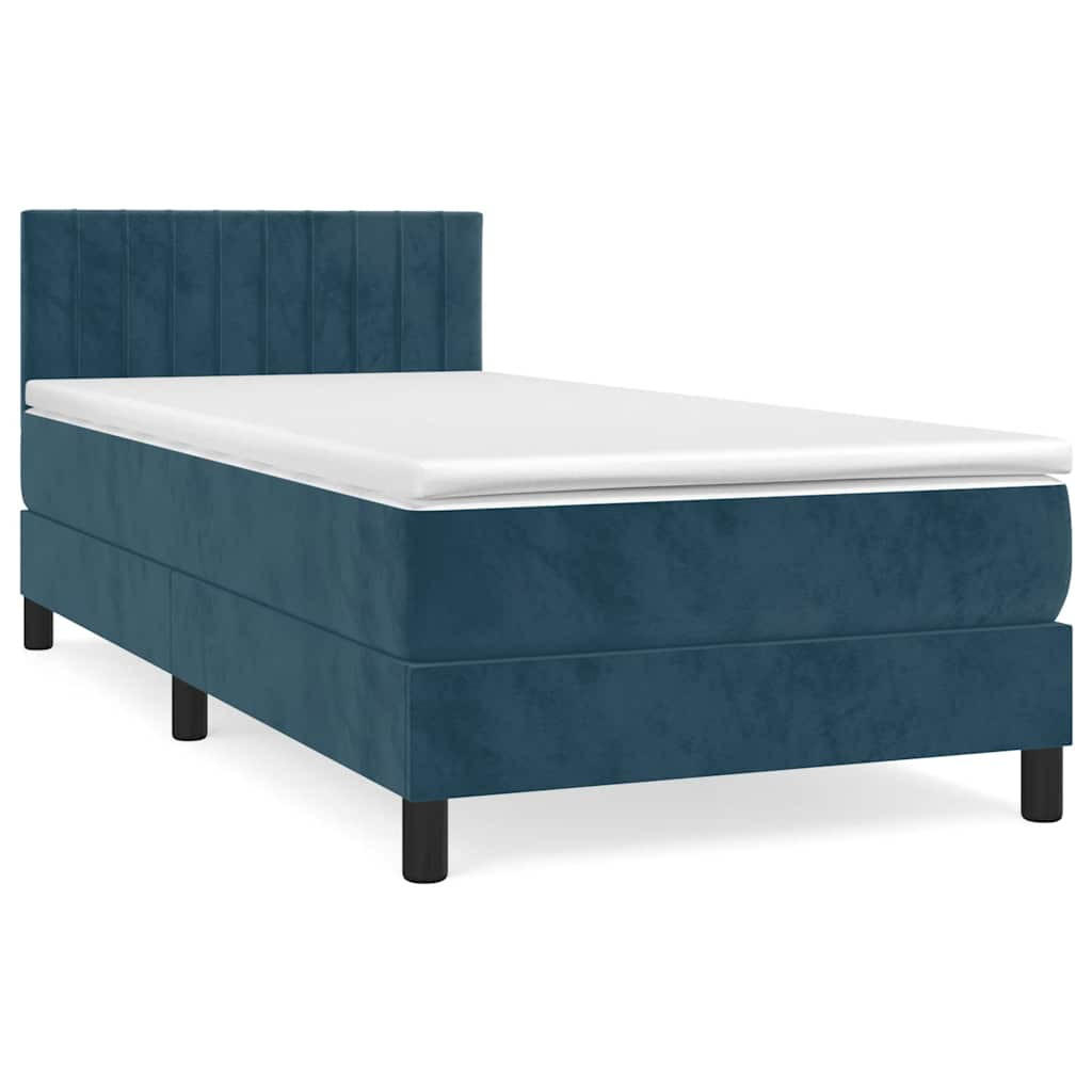 vidaXL Boxspringbett Blau 90x203 cm