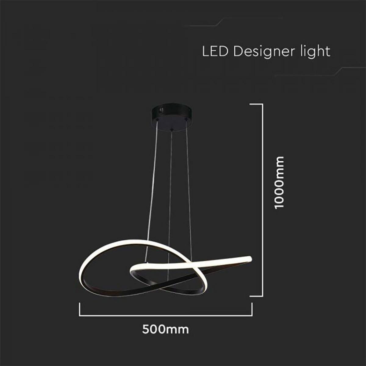 LED HÄNGELEUCHTE Metall Schwarz - Schwarz, Metall (50/50/100cm)