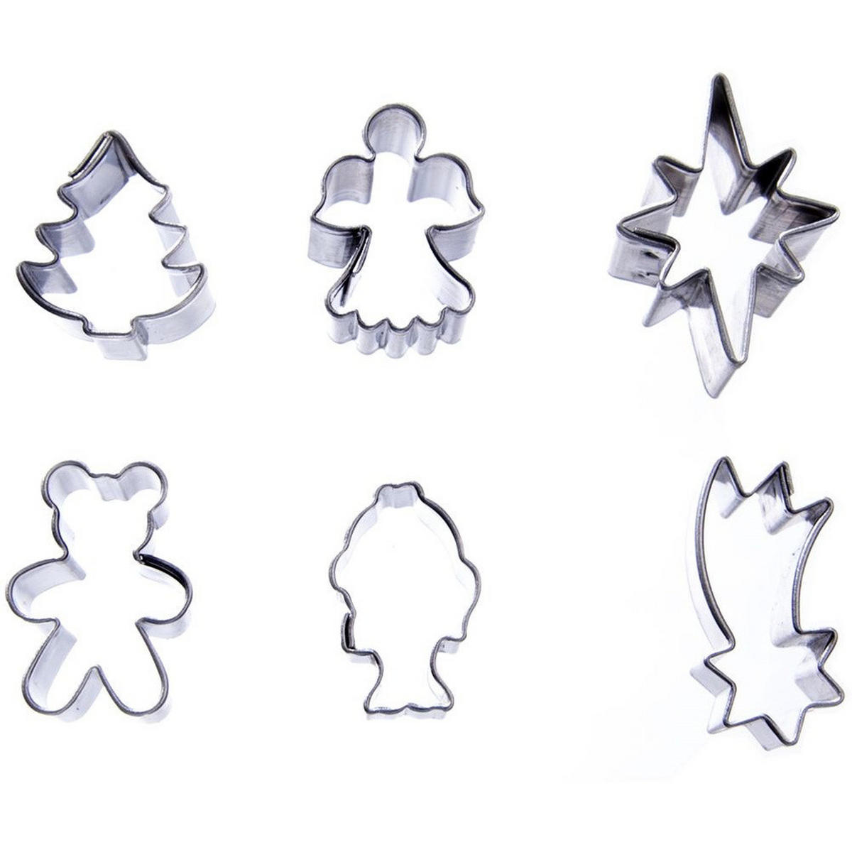 AUSSTECHFORM-SET Weihnachten mini 6-teilig Silber - Silberfarben, Metall (1.8/1.5/2.5cm) - Orion 